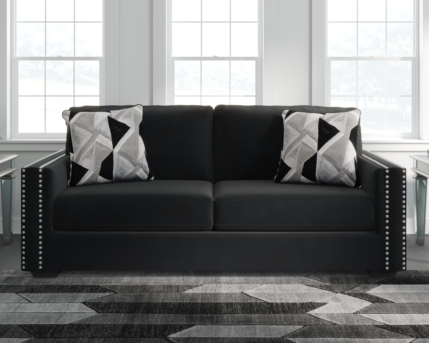 Gleston Black Sofa and Loveseat with Ottoman