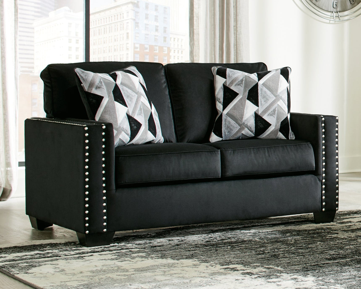 Gleston Black Sofa and Loveseat with Chair