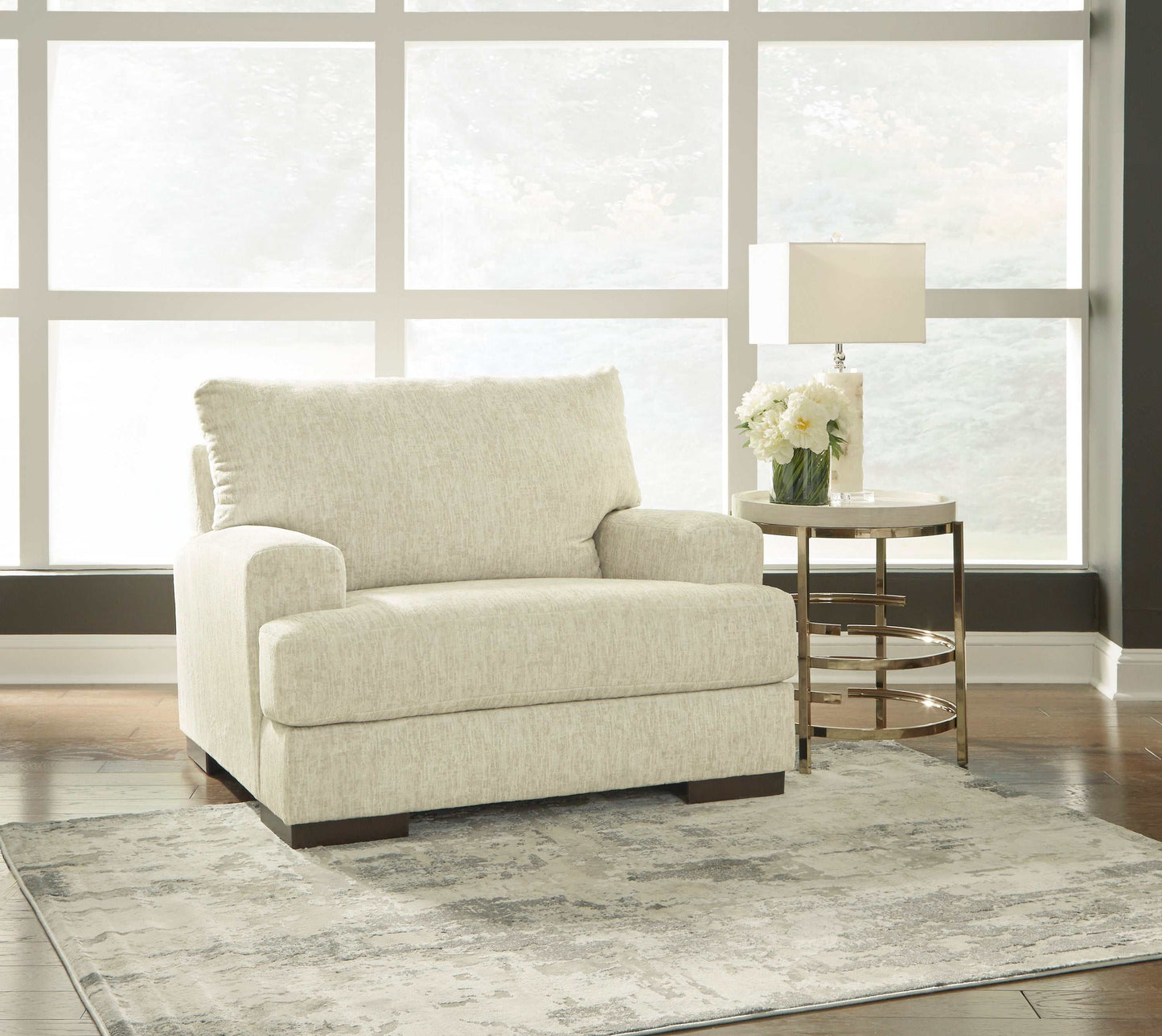 Caretti Parchment Stationary Oversized Chair