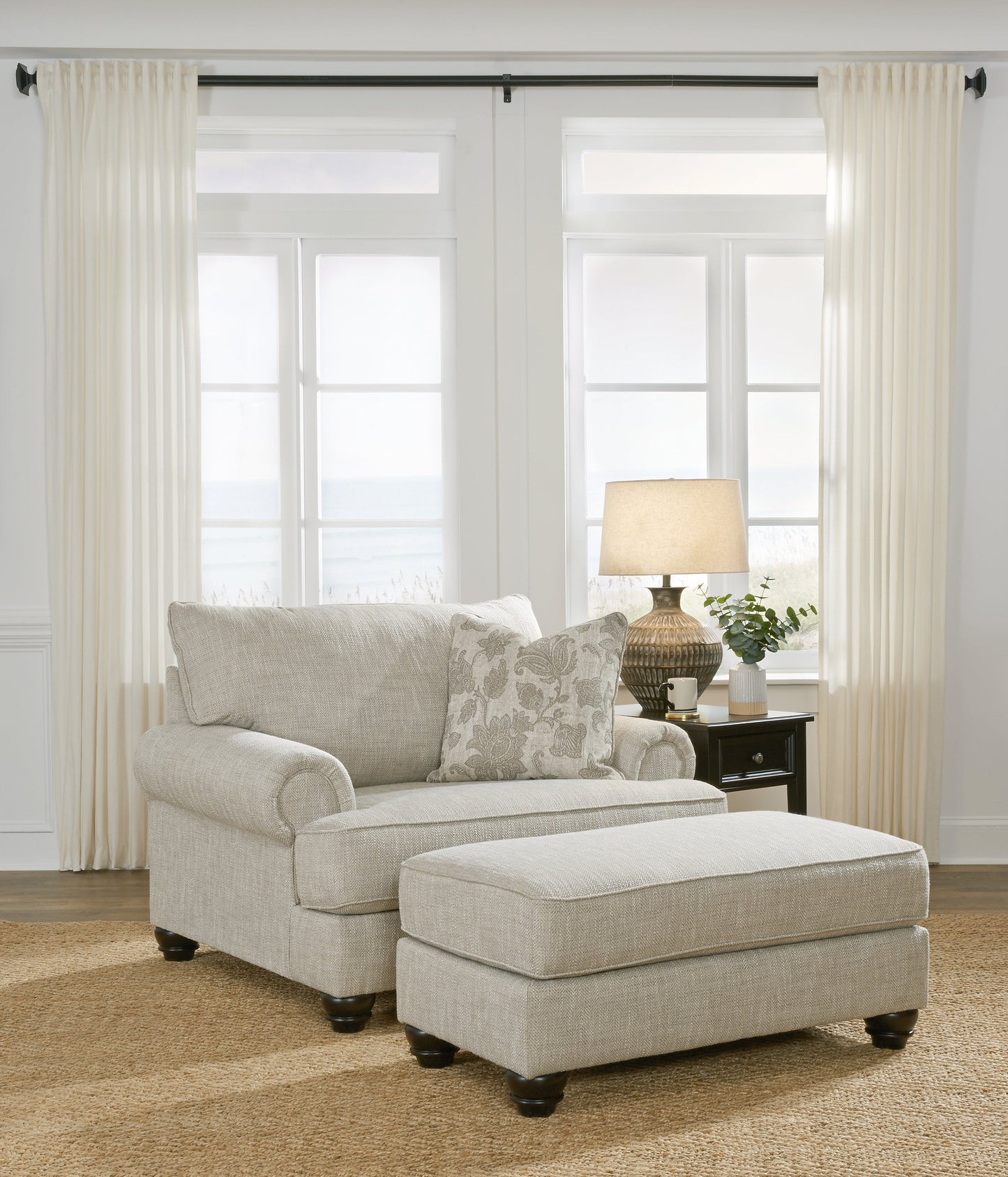 Asanti Fog Oversized Chair and Ottoman