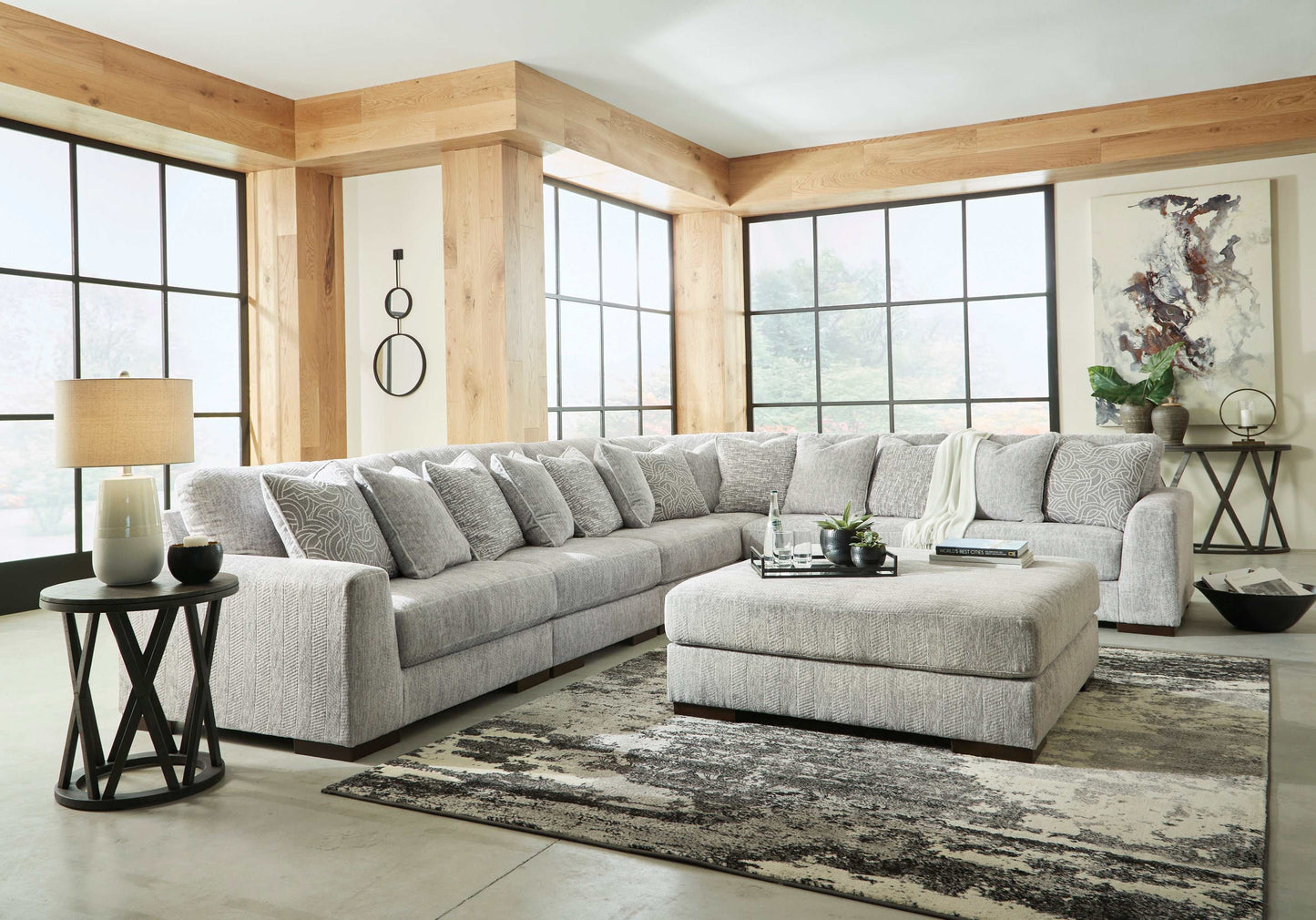 Regent Park Pewter 6pc Corner Sectional