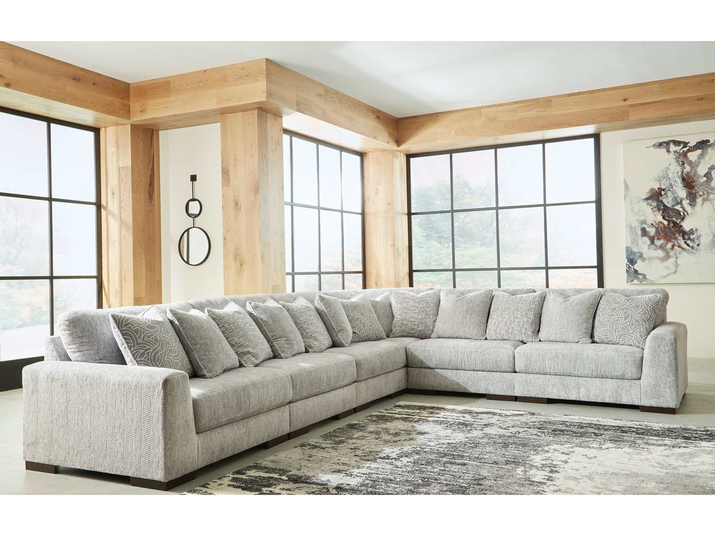 Regent Park Pewter 6pc Corner Sectional