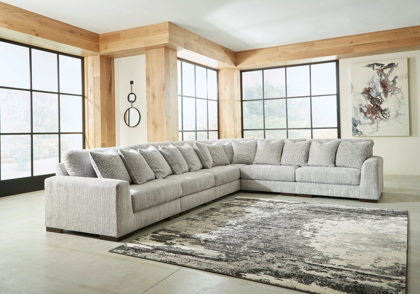 Regent Park Pewter 6pc Corner Sectional