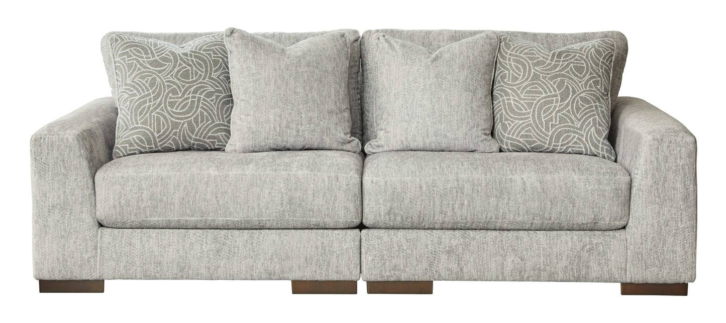 Regent Park Pewter Sectional Loveseat