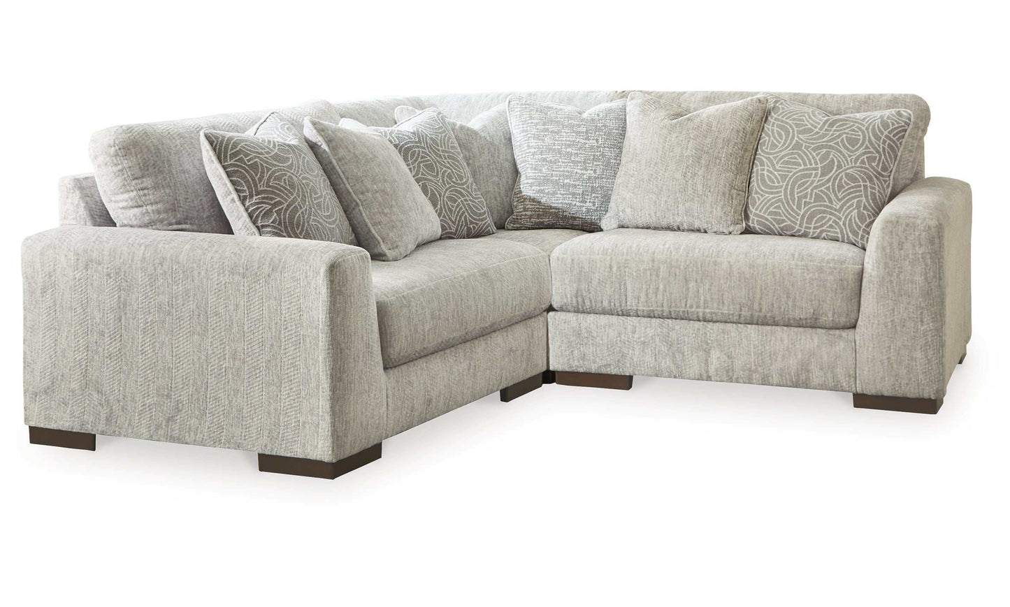 Regent Park Pewter 3pc Corner Sectional