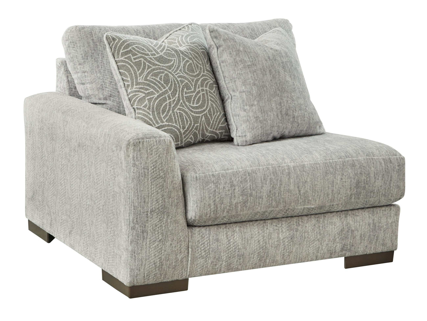 Regent Park Pewter 4pc Corner Sectional w/ Ottoman