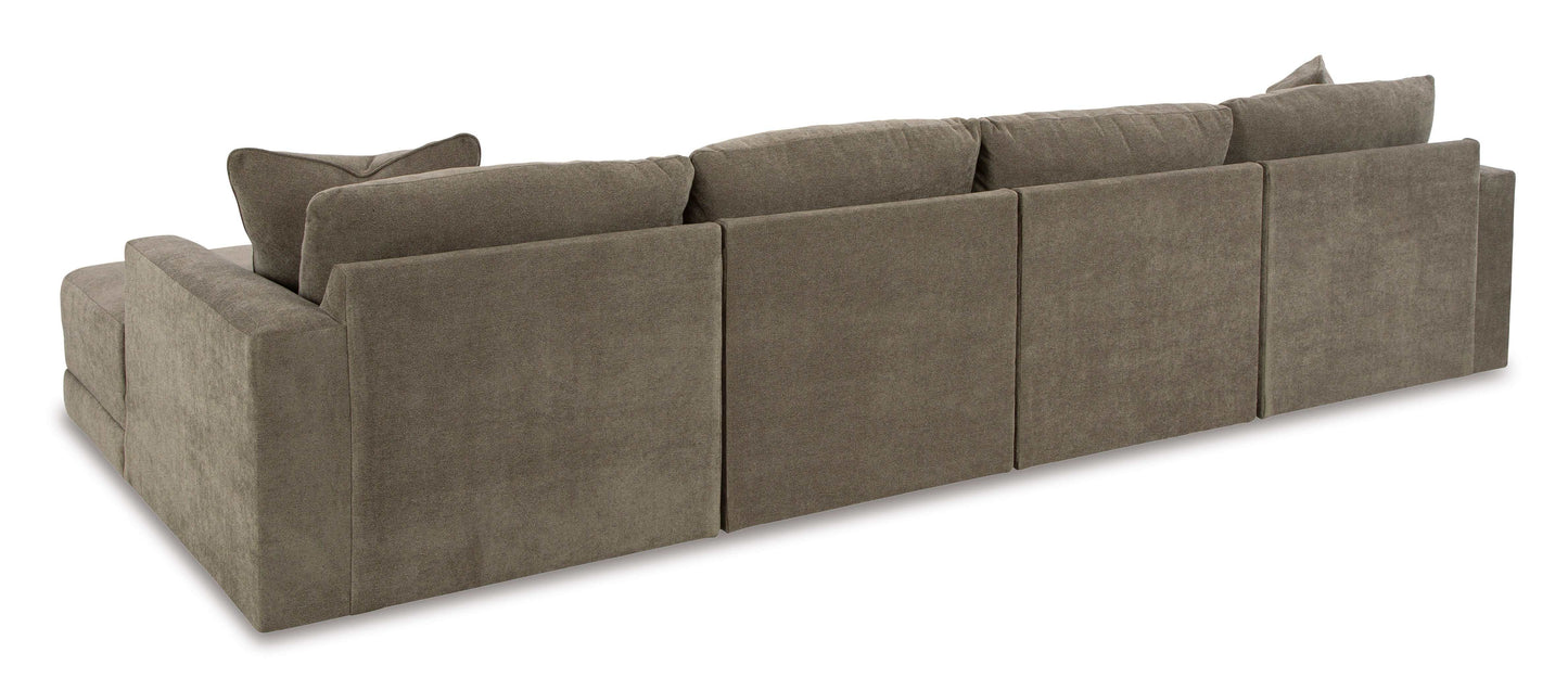 Raeanna Storm U Shape Double Chaise Sectional / 4pc