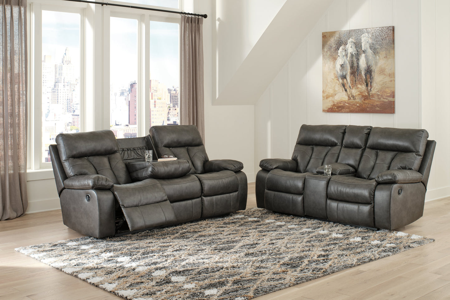 Willamen Quarry Reclining Sofa and Loveseat