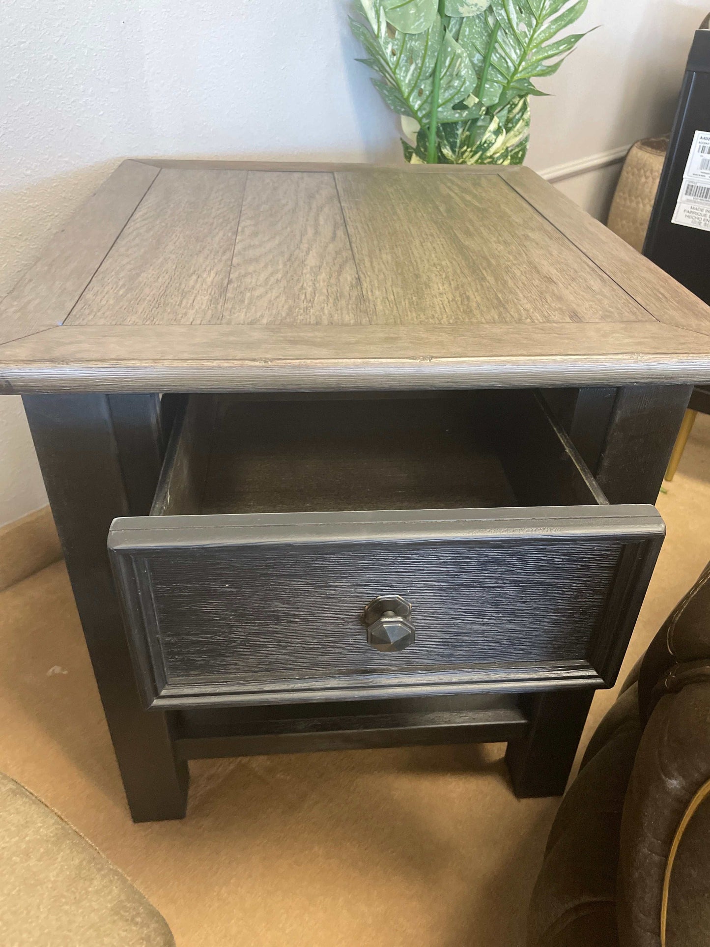 Tyler Creek Grayish Brown/Black End Table