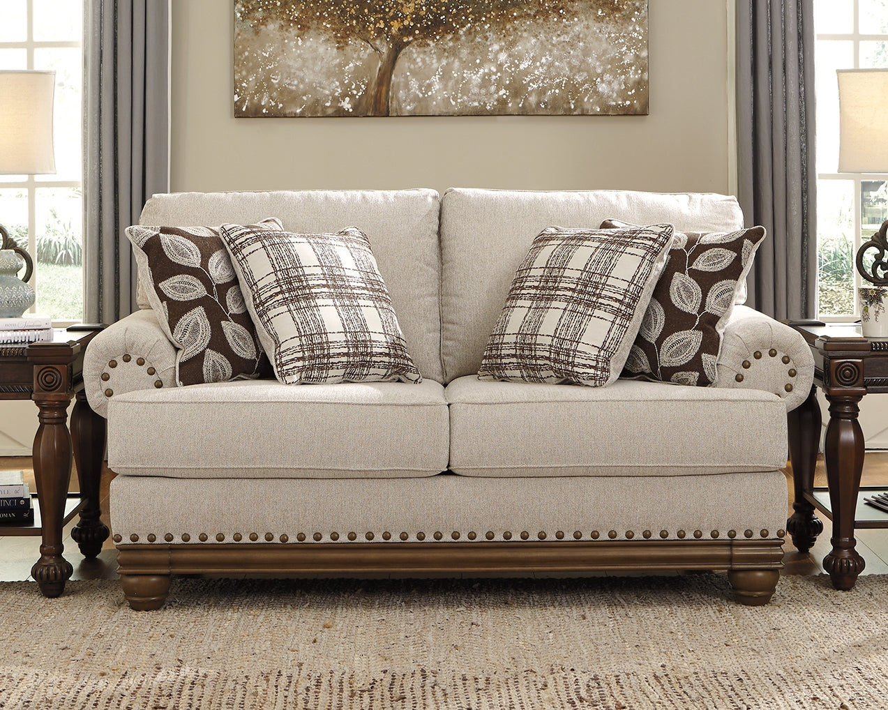 Harleson Wheat Sofa, Loveseat, and Ottoman