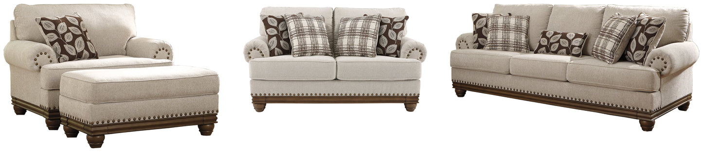 Harleson Wheat Sofa and Loveseat with Chair and Ottoman