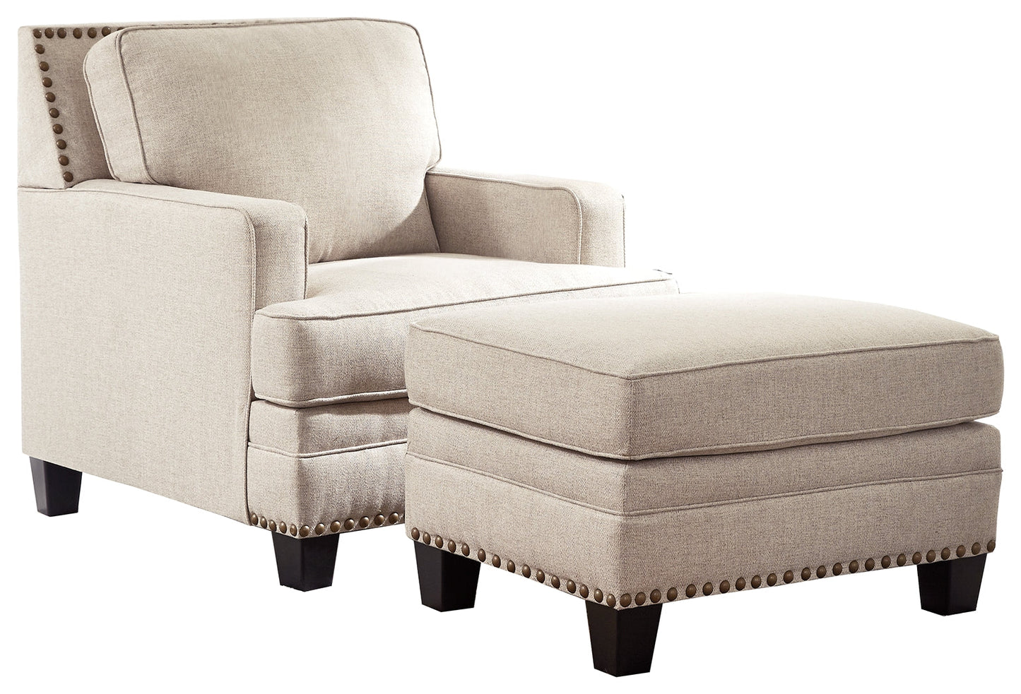 Claredon Linen Chair and Ottoman