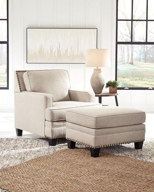 Claredon Linen Chair and Ottoman