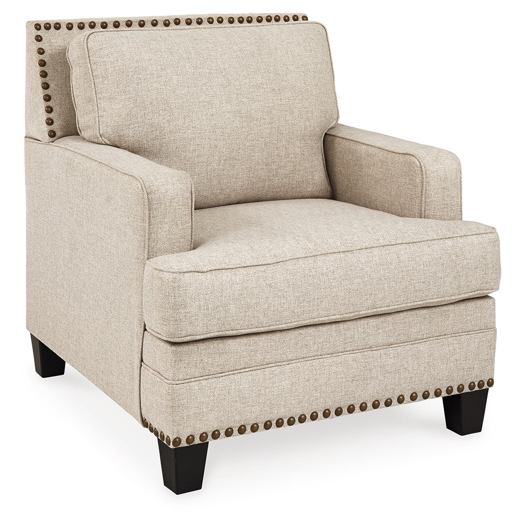 Claredon Linen Chair and Ottoman