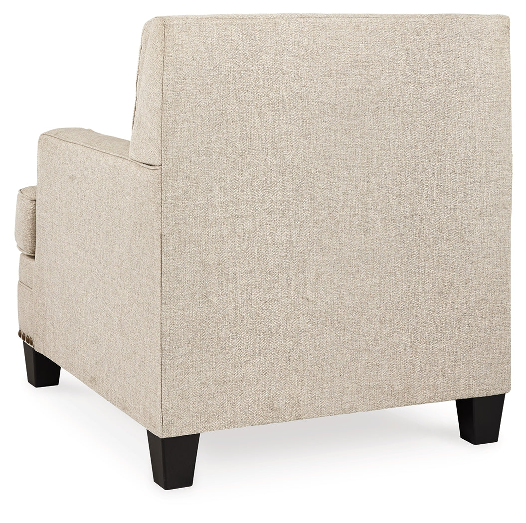 Claredon Linen Chair and Ottoman