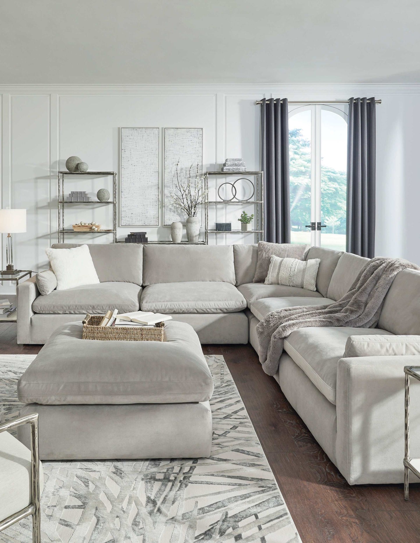 Sophie Gray Velvet Modular Sectional Units Create your own Style