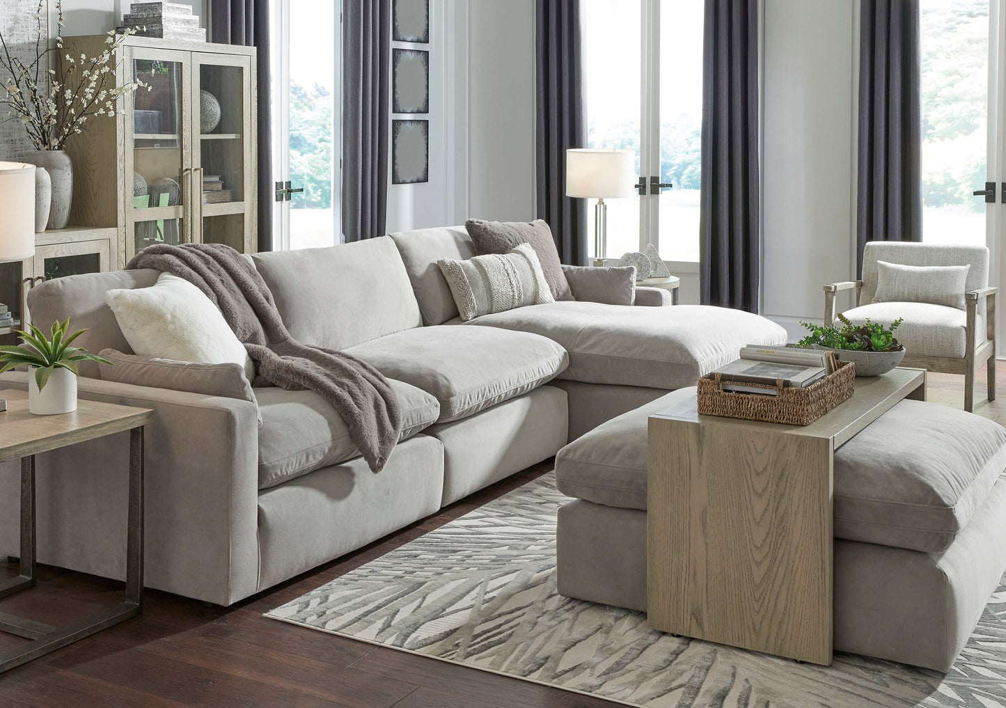 Sophie Gray Velvet Modular Sectional Units Create your own Style