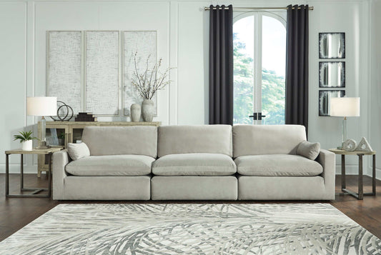 Sophie Gray Velvet Modular 3pc Sectional Sofa