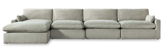 Sophie Gray Velvet Modular 4pc LAF Chaise Sectional