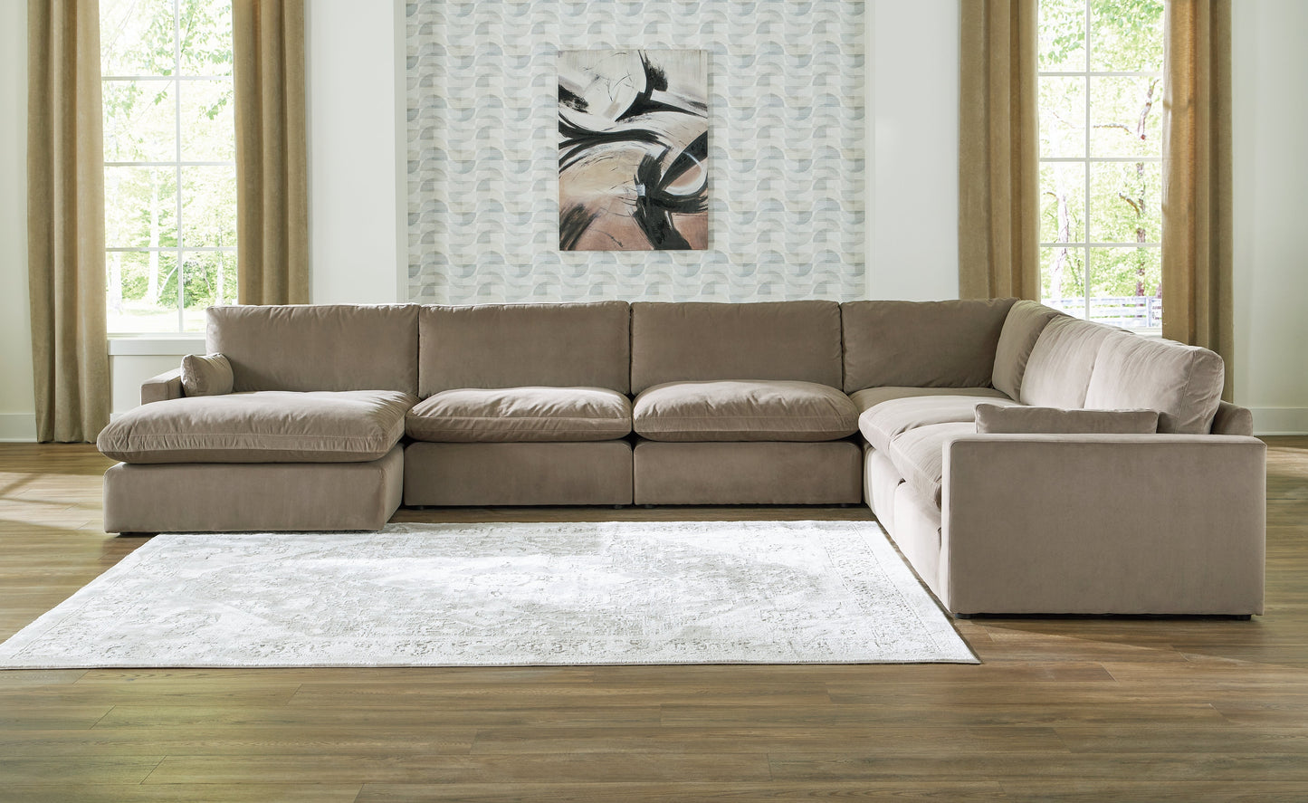 Sophie Cocoa 6-Piece Sectional with Chaise