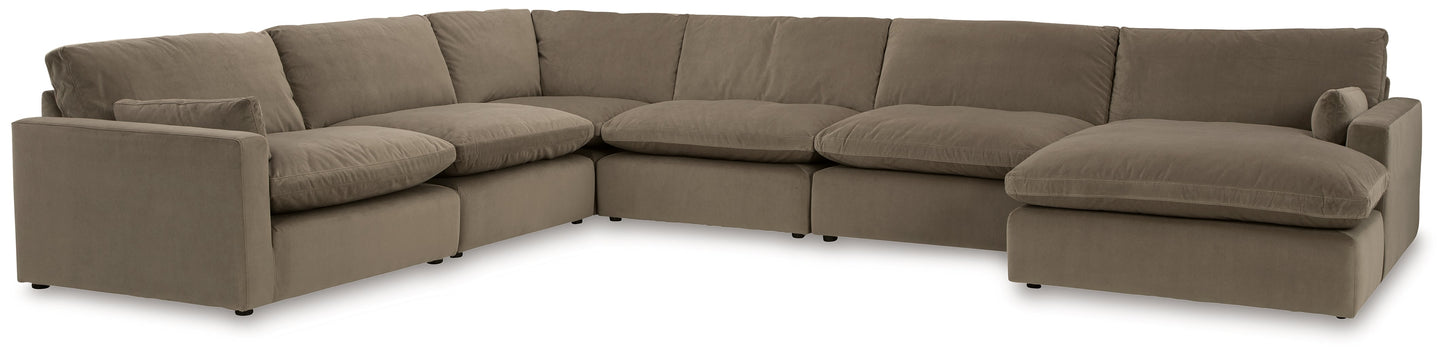 Sophie Cocoa 6pc Sectional with Chaise