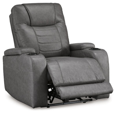 Schooner Rocks Slate Power Recliner/ADJ Headrest - Ornate Home