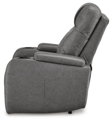 Schooner Rocks Slate Power Recliner/ADJ Headrest - Ornate Home