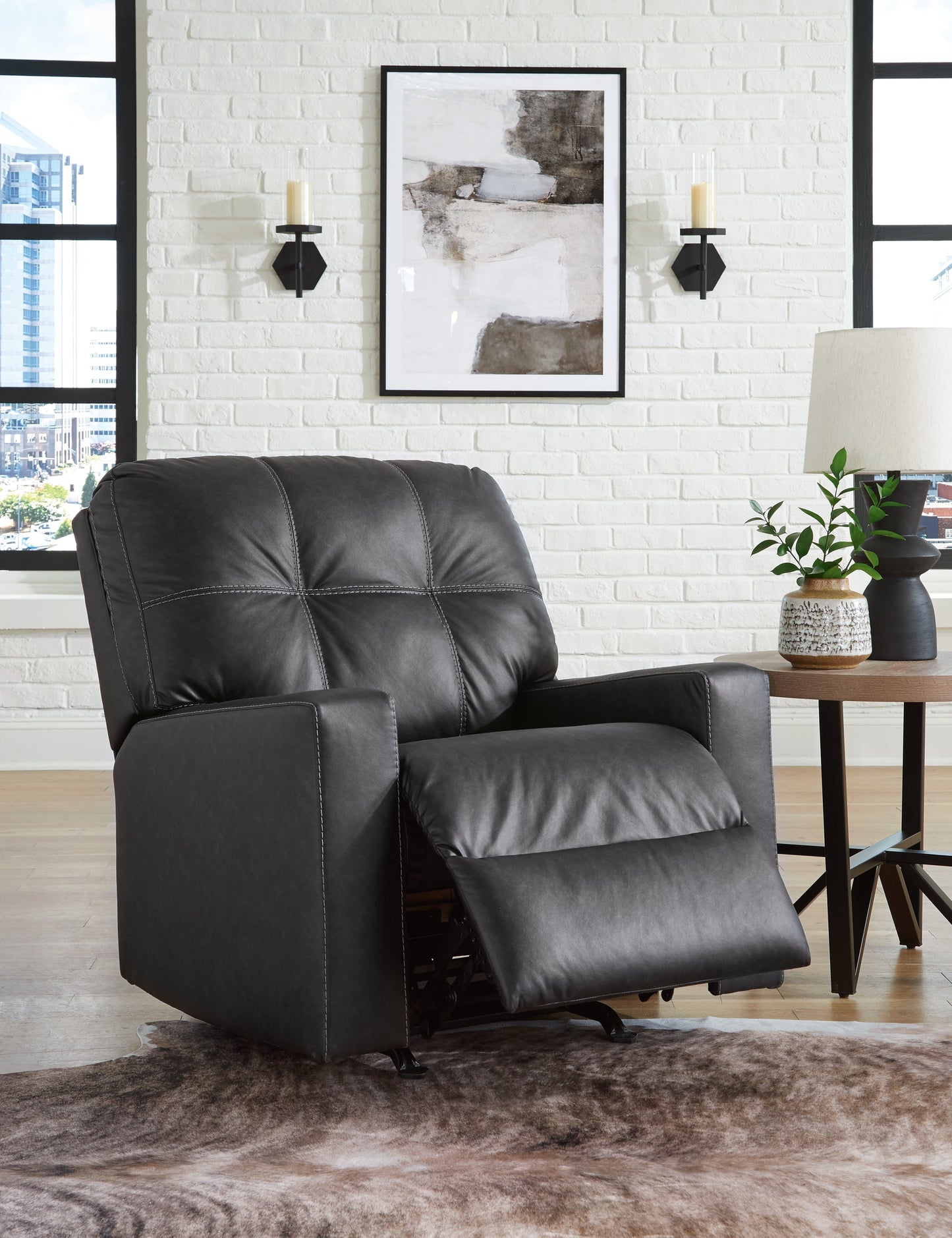 Barlin Mills Dark Gray Recliner