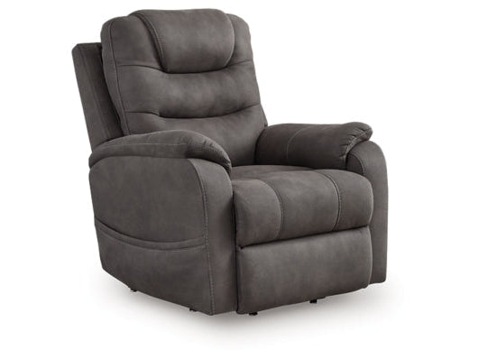 Snowfield Gunmetal Power Lift Recliner - Ornate Home