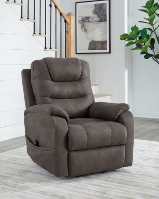 Snowfield Gunmetal Power Lift Recliner - Ornate Home