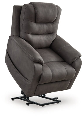 Snowfield Gunmetal Power Lift Recliner - Ornate Home