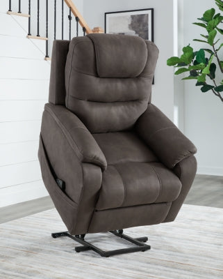 Snowfield Gunmetal Power Lift Recliner - Ornate Home