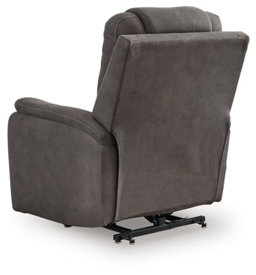 Snowfield Gunmetal Power Lift Recliner - Ornate Home