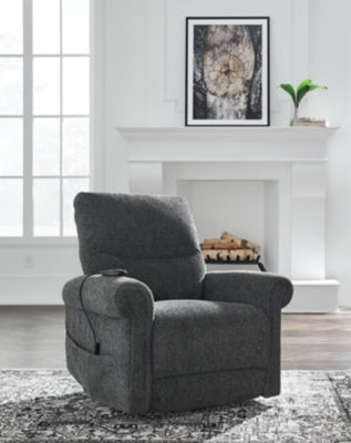 Aureta Charcoal Power Lift Recliner - Ornate Home