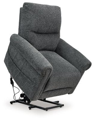 Aureta Charcoal Power Lift Recliner - Ornate Home