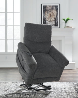 Aureta Charcoal Power Lift Recliner - Ornate Home