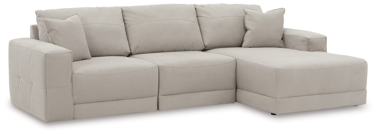 Next-Gen Gaucho Gray 3pc Sectional Sofa with Chaise