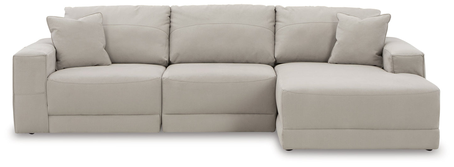 Next-Gen Gaucho Gray 3pc Sectional Sofa with Chaise