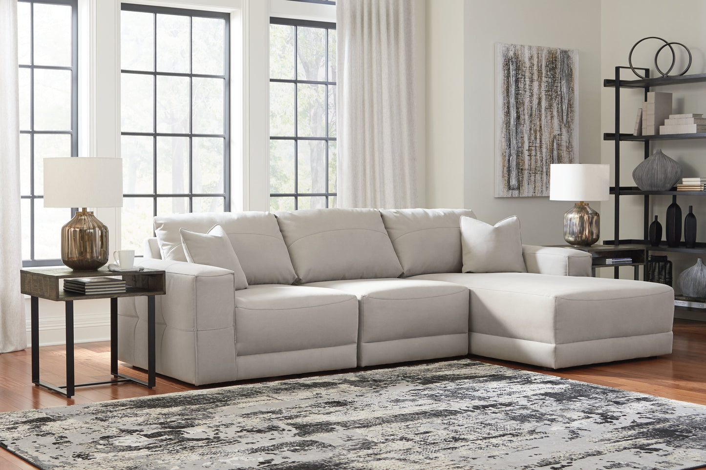 Next-Gen Gaucho Gray 3pc Sectional Sofa with Chaise