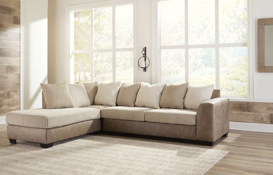 Keskin Sand L Shape 2pc Sectional w/ Chaise