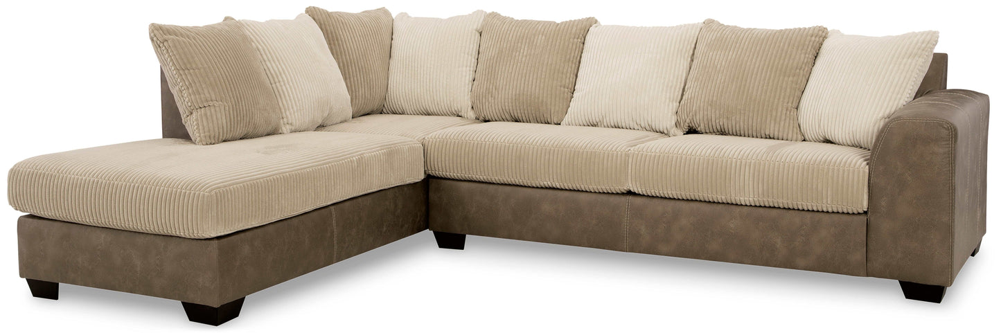 Keskin Sand L Shape 2pc Sectional w/ Chaise