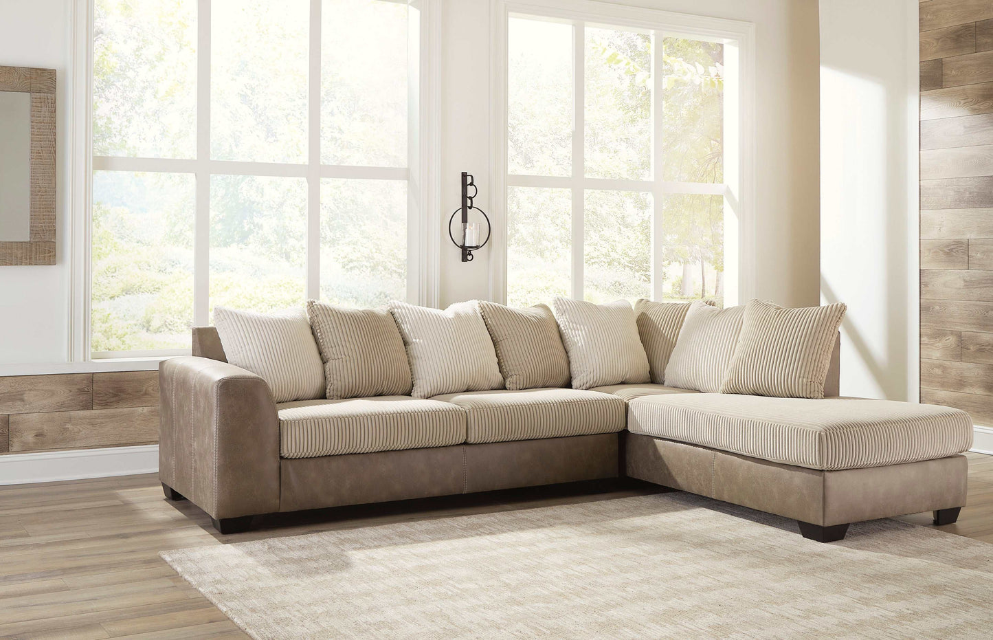 Keskin Sand L Shape 2pc Sectional w/ Chaise