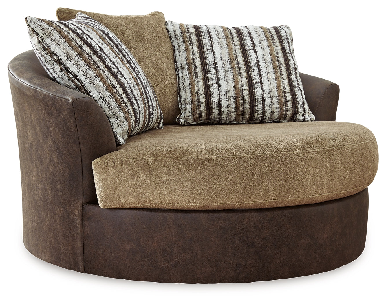 Alesbury Brown Sofa, Oversized Chair, Swivel Chair and Ottoman