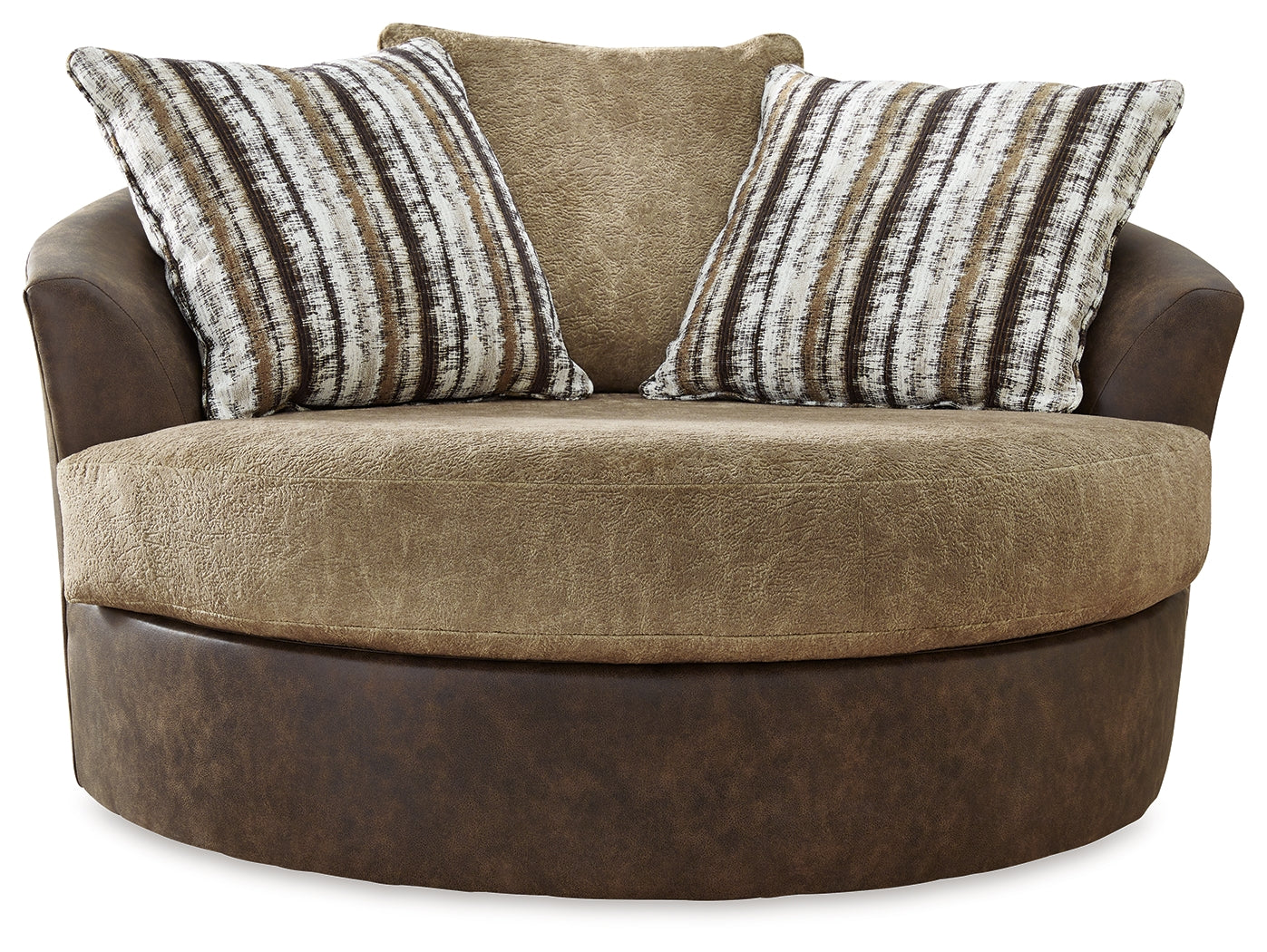 Alesbury Brown Sofa, Oversized Chair, Swivel Chair and Ottoman