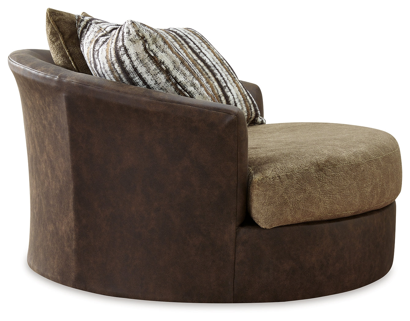 Alesbury Brown Sofa, Oversized Chair, Swivel Chair and Ottoman