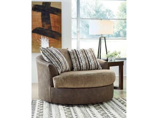 Alesbury Chocolate Oversized Swivel Accent Chair