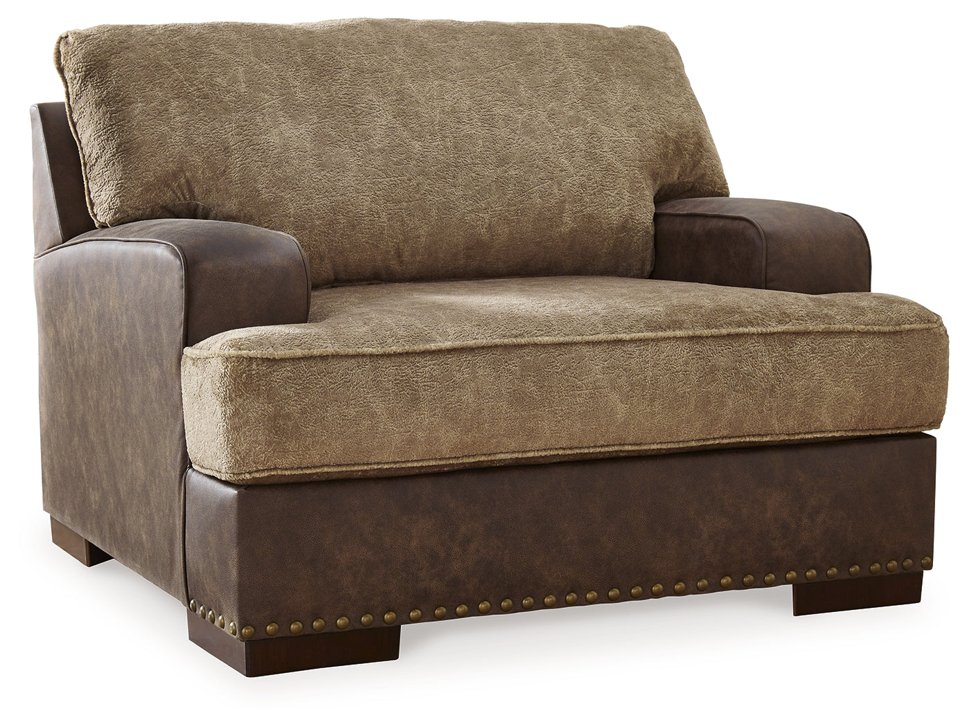 Alesbury Brown Sofa, Oversized Chair, Swivel Chair and Ottoman