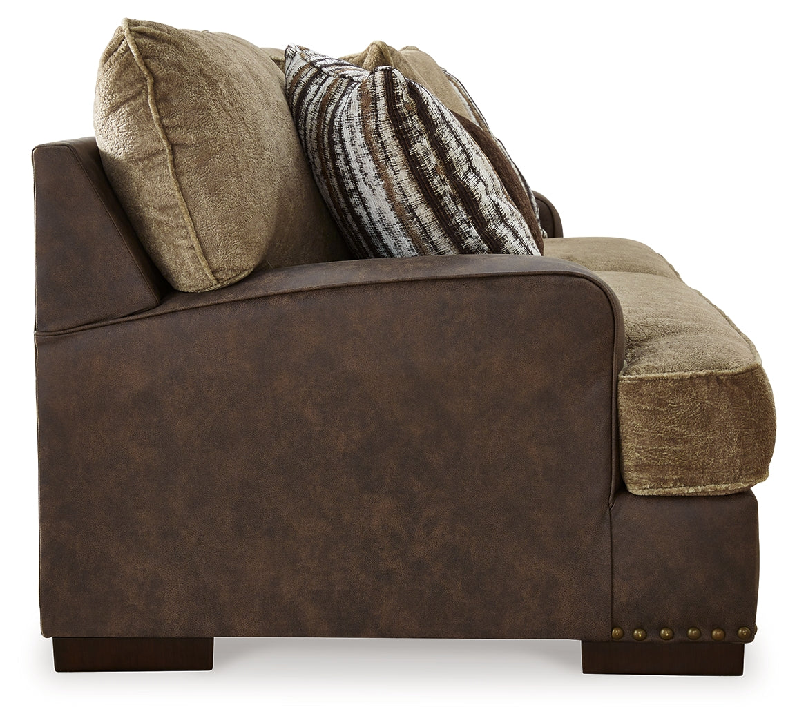 Alesbury Brown Sofa, Loveseat, Oversized Chair and Ottoman