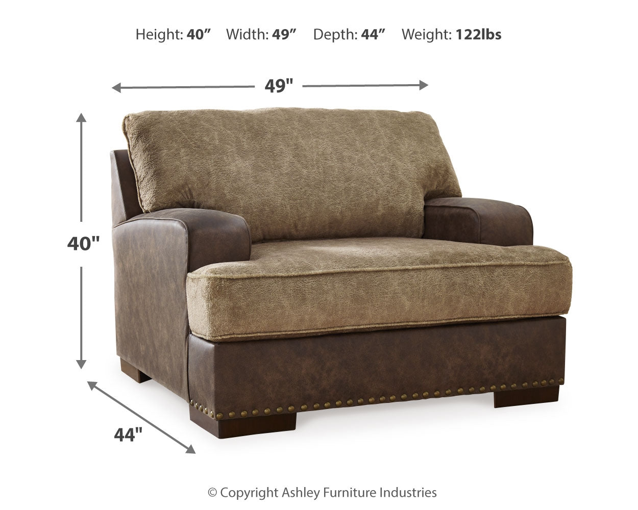 Alesbury Brown Oversized Chair and Ottoman