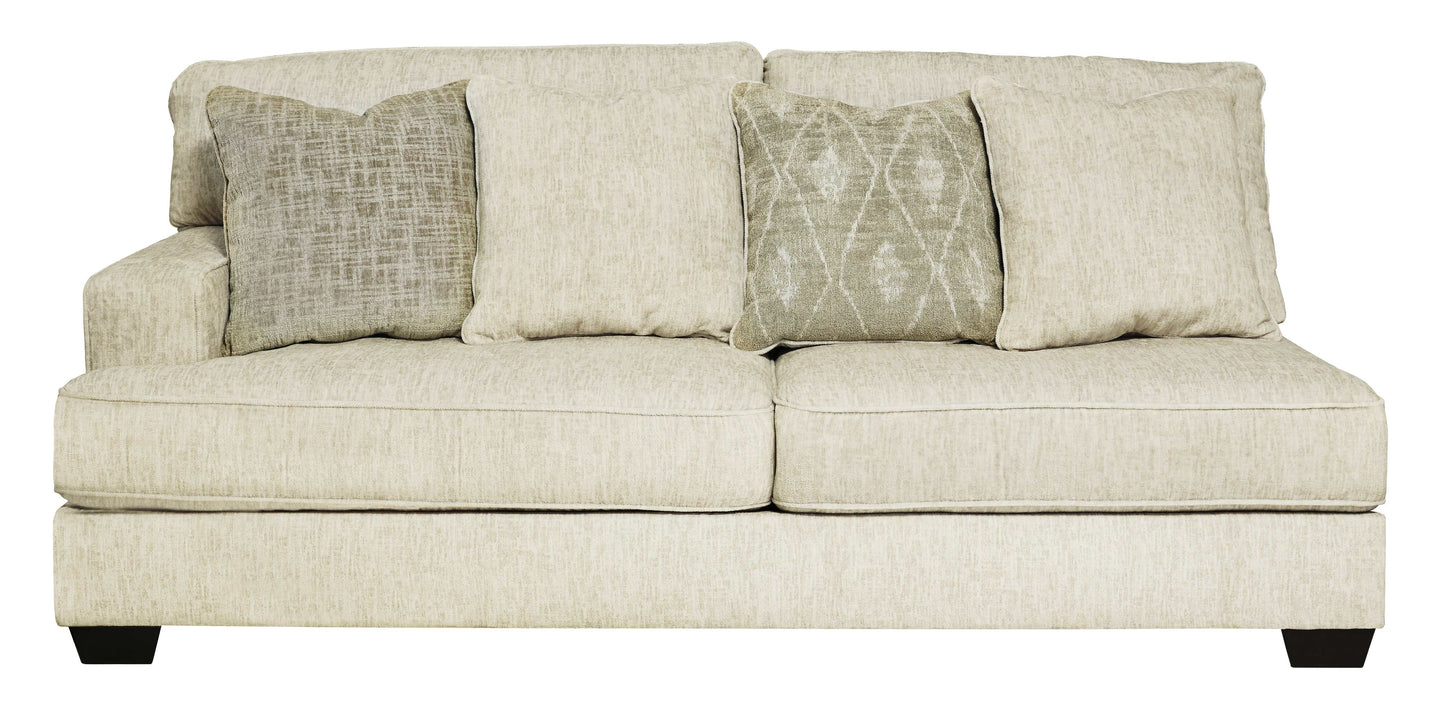 Rawcliffe Parchment 4pc Sectional Sofa w/ Ottoman